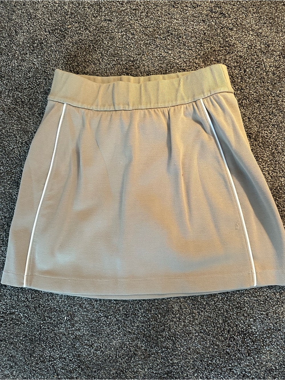 SPANX Taupe Mini Skirt with White Piping